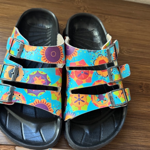 Birkenstock Kids Floral Sandals - Blue and Orange - Picture 2 of 6